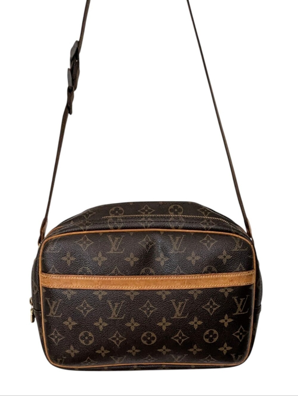 Louis Vuitton Logo Monogrammed Leather Reporter PM Bag